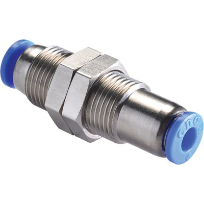CDC Pneumatics Цанговое проходное соединение 8мм с клапаном SPUM 8