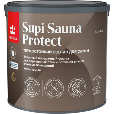 Tikkurila Состав для сауны SUPI SAUNA PROTECT EP п/мат 2,7л 700014051