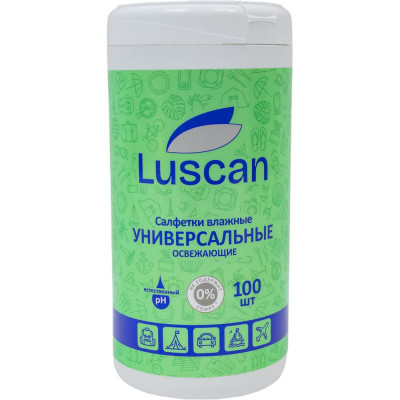 Luscan Салфетки влажные универсальные в банке 100 шт уп 1086538