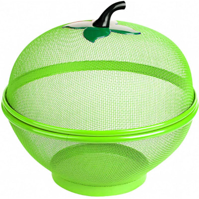 Корзинка для фруктов с крышкой Умничка D=25.5см зеленая TH-1402-3