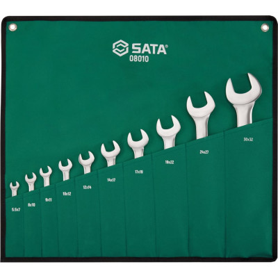 Sata Ключи (набор) 10пр. рожковые (metric) чехол 08010