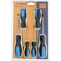 ТУНДРА Набор отверток , CrV, PH0/SL3 х 75 мм, PH1/SL5 х 100 мм, PH2/SL6 х 100 мм, сатин 1858745