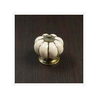 ТУНДРА Ручка кнопка Ceramics 001, керамическая, бежевая 4320358
