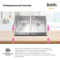 IDDIS Мойка нерж.сталь универсального монтажа сатин 745440 Edifice EDI75S2i77