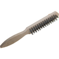 Четырехрядная металлическая щетка с деревянной ручкой SANTOOL 060101-004
