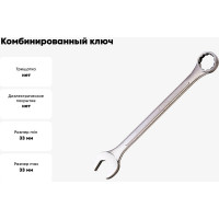 Комбинированный ключ 33мм KING TONY 1071-33