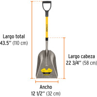 Совковая лопата TRUPER удлиненный воротник,черенок фибергласс, POLY-Y-ручка с антискользящей вставкой 17153