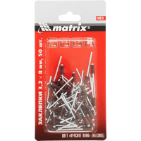 Заклепки RAL 3005 (3.2х8 мм; красное вино) 50 шт. MATRIX 40678