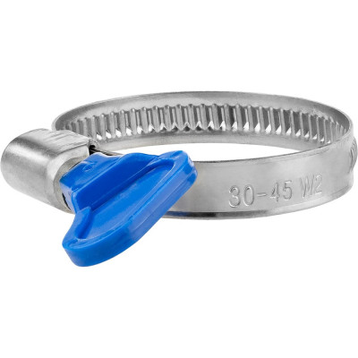 Обжимной хомут из нержавеющей стали MasterProf 30-45 мм, бабочка ИС.140094