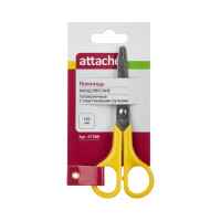 Тупоконечные ножницы Attache 130 мм, с пластиковыми ручками, цвет желтый 47586