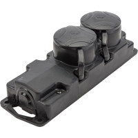 Переносная розетка Bylectrica 2-местная штепсельная с заз.конт., защитные шторки каучук IP44, Р16-764