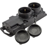 Переносная розетка Bylectrica 2-местная штепсельная с заз.конт., защитные шторки каучук IP44, Р16-764