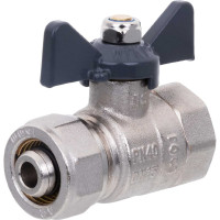 Шаровой кран для МП труб AQUALINK вн 1/2x16 B бабочка 874