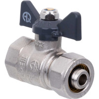 Шаровой кран для МП труб AQUALINK вн 1/2x16 B бабочка 874