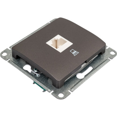 1-местный механизм компьютерной розетки Systeme Electric Glossa RJ45 категории 5е графит GSL001381K