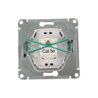 1-местный механизм компьютерной розетки Systeme Electric Glossa RJ45 категории 5е графит GSL001381K