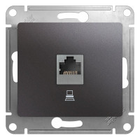 1-местный механизм компьютерной розетки Systeme Electric Glossa RJ45 категории 5е графит GSL001381K