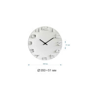 Настенные круглые часы Apeyron цвет корпуса белый, пластик, O35см/PL200924