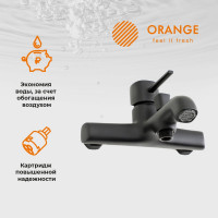 Смеситель для ванны с душевым набором ORANGE черная M05-300b