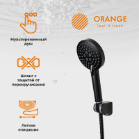 Набор смесителей ORANGE Карл с душ. гарнитуром, черный M05-311b