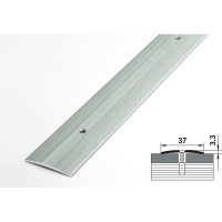 Порог прямой алюминиевый декоративный (37 мм, 1,8 м, Ольха серая) ЛУКА УТ000026040