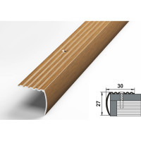 Порог угловой алюминиевый декоративный (30х27 мм, 1,8 м, Орех) ЛУКА 00000001848