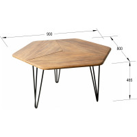 Журнальный стол Мебелик Олдем дуб американский/чёрный 5009