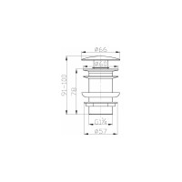 Донный клапан BELBAGNO с системой клик-клак, без перелива, черный BB-SC-NERO