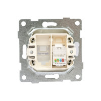Механизм компьютерной розетки GUSI ELECTRIC розетки комп. RJ45, одинарной, СУ, жемчуг С10К1-028