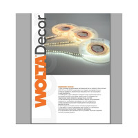 Светодиодная лента Wolta от напряжения 12В, SMD2835 24Вт, 4000К Дневной белый свет, защита IP20, 240 светодиодов на метр, ширина 10 мм, длина 5 метров, артикул WLS2835-24W/4000/12H240-01