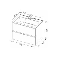 Раковина-столешница Aquanet Фортуна 70 00182523