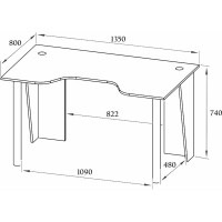 Компьютерный стол СОКОЛ Черный/красныйК КСТ-18 00-00010862
