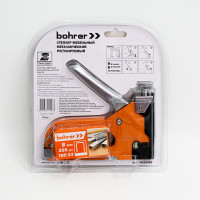 Мебельный степлер Bohrer 4-14 мм усиленный, тип скобы 53, с регулировкой силы, металлический 44131453