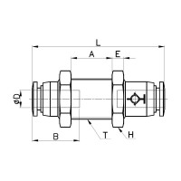 Цанговое проходное соединение 8 мм с клапаном CDC Pneumatics SPUM 8