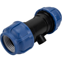 Компрессионный переходной тройник VALFEX ПНД, с внутренней резьбой, 50-1/2"-50 1210015001250