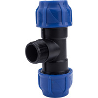 Компрессионный переходной тройник VALFEX ПНД, с наружной резьбой, 40-1 1/4"-40 1210024011440