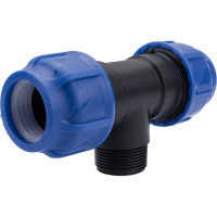 Компрессионный переходной тройник VALFEX ПНД, с наружной резьбой, 40-1 1/4"-40 1210024011440