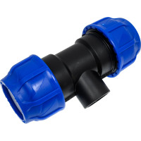 Компрессионный переходной тройник VALFEX ПНД, с внутренней резьбой, 63-1 1/4"-63 1210016311463