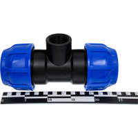 Компрессионный переходной тройник VALFEX ПНД, с внутренней резьбой, 63-1 1/4"-63 1210016311463