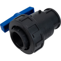 Компрессионный шаровой кран Valfex ПНД ВН/ВН резьба разборный 1 1/4"- 1 1/4" Ду33 1210011114114