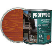 Алкидный антисептик PROFIWOOD (лаковый; тонирующий; атмосферостойкий; рябина; 2.6 л; 2.4 кг) 67040