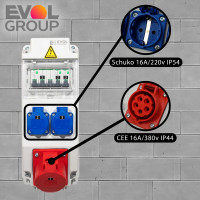 Щит с розетками навесной Combox 5 EVOL 0101-002-1