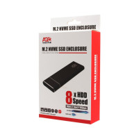 Внешний корпус AgeStar USB 3.1 Type-C M.2 NVME (M-key), алюминий, черный, 31UBNV5C (BLACK)
