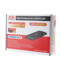 Внешний корпус AgeStar USB 3.0 mSATA, алюминий, черный, 3UBMS2 (BLACK)