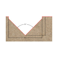 Фреза профильная для фасадов (80x45x90 мм; V=90 градусов) Greencut BX11309