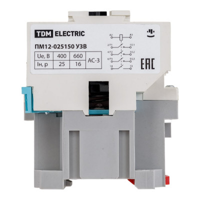 Электромагнитный пускатель TDM ELECTRIC ПМ12-025150 У3В 230В 1з SQ0714-0042
