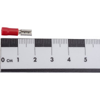 Плоский изолированный наконечник KLR RRD-1288 с манжетой мама 2,8x0,8 Красный НУ=100шт 6501288