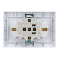 Двойная розетка Intro Plano с заземлением 2x2P+E Schuko, 16А-250В, IP20, СУ, белый Б0053915