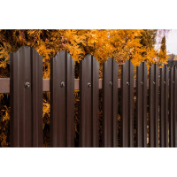 Металлический односторонний штакетник Металлика (коричневый; 10 штук в упаковке) 1,2-8017