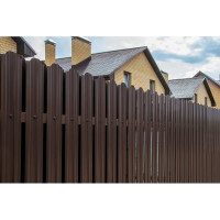 Металлический односторонний штакетник Металлика (коричневый; 10 штук в упаковке) 1,2-8017